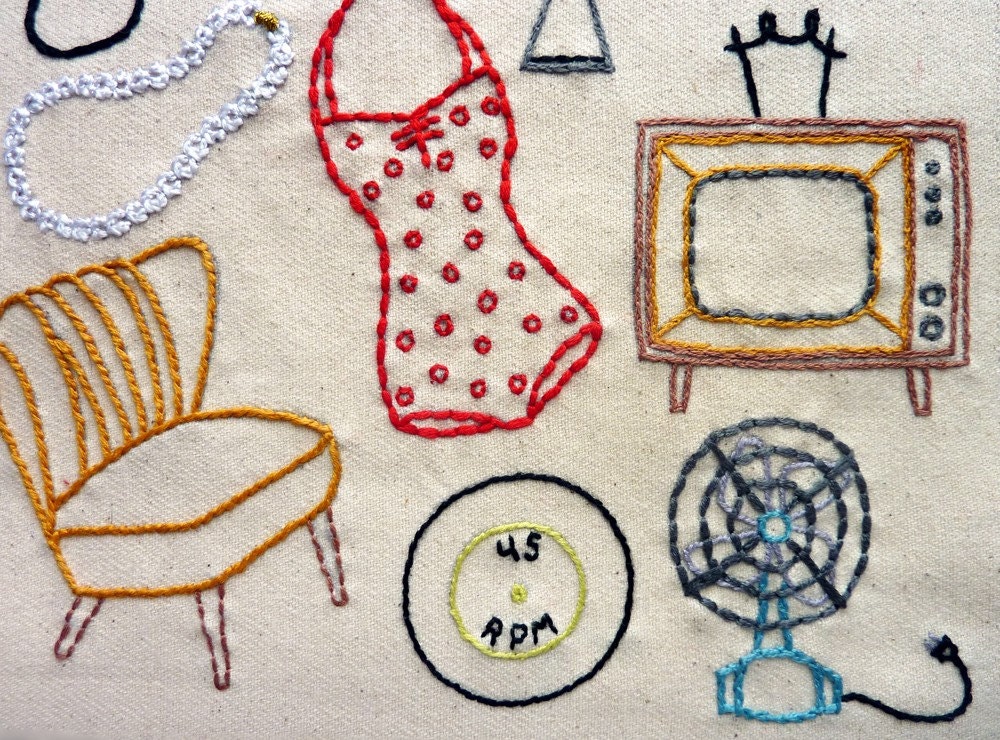Vintage Shop Embroidery Pattern