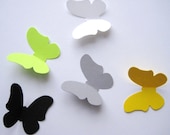 50 Lime Green Yellow Grey White Black Medium Butterfly punch die cut embellishments noE1251