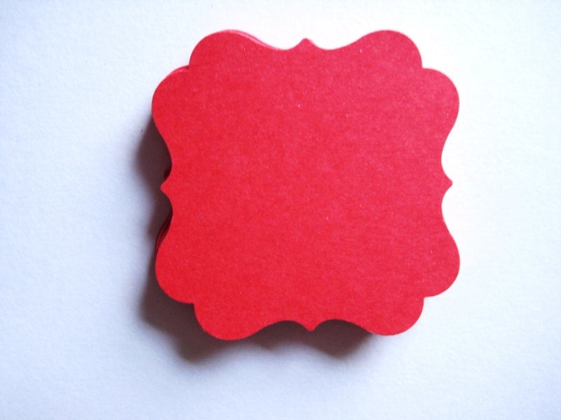 25 Red Tags journal gift  party favor scrapbooking noE1417