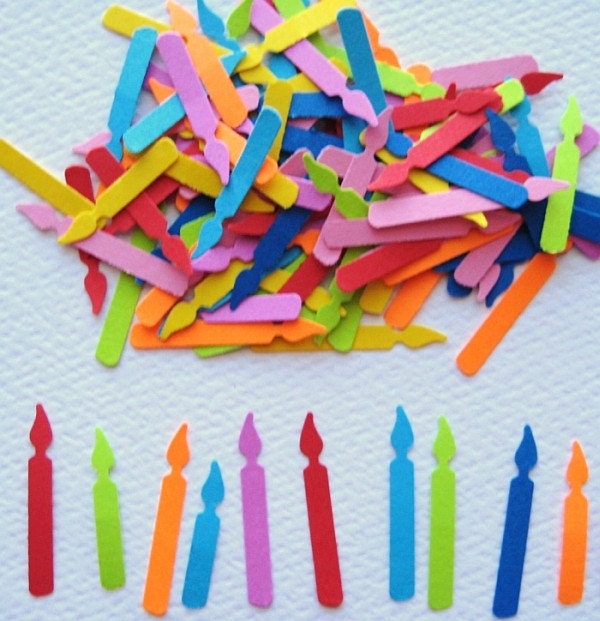 120 Bright Birthday Candle punch die cut by