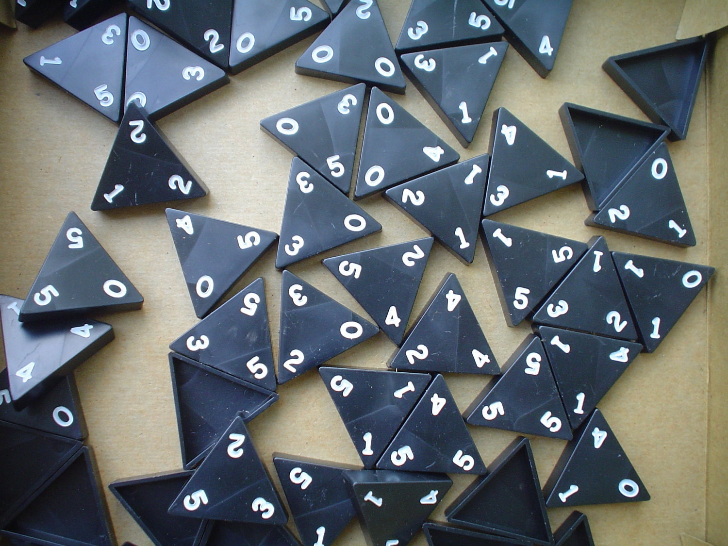 Vintage 60s Game Pieces Triominos Vintage Lot of 16 pieces Lovely Black with White Numbers