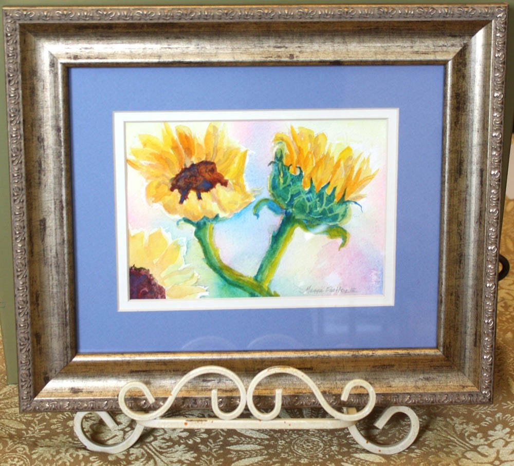 Watercolor Paintings Flowers - Sunflowers Floral Painting