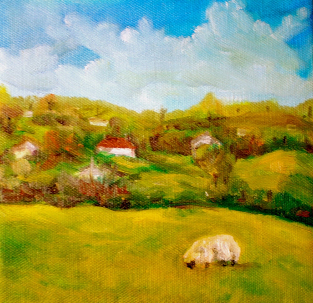 Ireland Landscape Painting Sheep Oil Painting