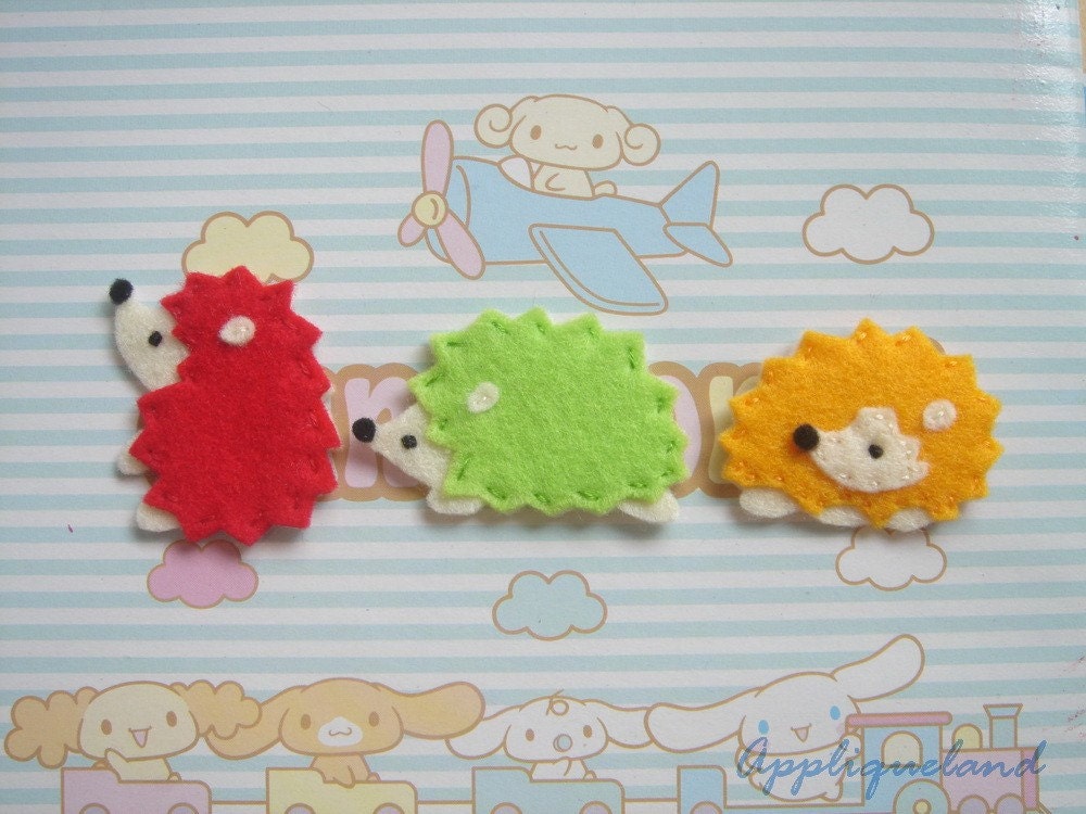 Set Of 6 pcs Handmade Felt Hedgehog