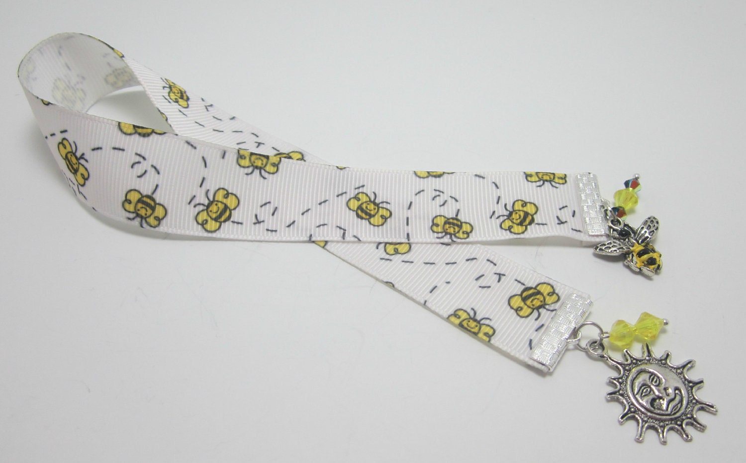 Bumble Bee Ribbon Bookmark Hand Painted Charm