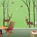 Tree with Birds Deer Wall Decals Removable Vinyl Decal Wall Decor Wall Sticker Trees with Birds 40134