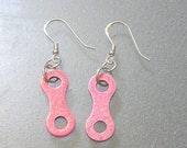 Breast Cancer Awareness Pink Bicycle Chain link Earrings
