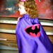 Super Hero Cape - Batgirl - Black and Hot Pink/Purple - Size LARGE (Child 6-10 years)