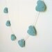 Wedding Garland - Hearts - Crochet Handmade - Decoration / Photo Prop - Cotton - Mint - 6 Hearts
