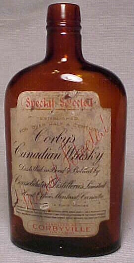 c1927 Corby's Canadian Whisky By Consolidated Distilleries Montreal, Canada, Original Labeled Whiskey Bottle