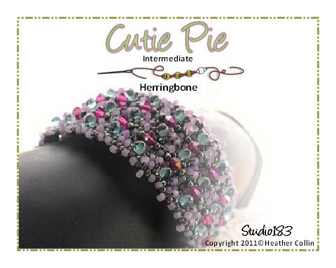 Bead Encrusted Cuff  Beading Tutorial CUTIE PIE