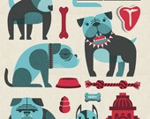 Bulldog Art Print - 18" x 24" Handpulled, Handprinted, Silkscreen Art Print