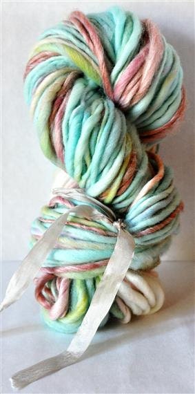 Yarn By Wheel Thick N Thin, Handpainted, Kettle Dyed, Soft, Bulky, Art