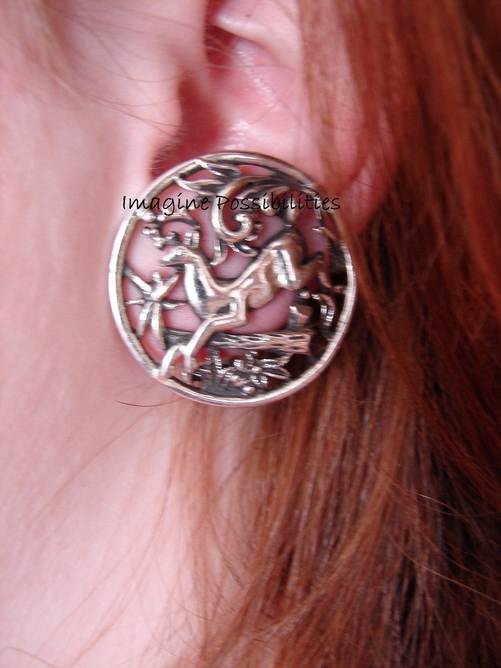 Vintage signed Sarah Coventry 1958 WOODLAND FLIGHT Deer Clip Earrings
