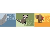Kids' Bathroom Art Prints - Series of 3 (5x7s) - FREE SHIPPING