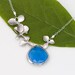 Deep Blue Chalcedony necklace - Silver orchid necklace - Something Blue - Bezel Necklace - Gemstone Necklace - Mother's Day Gift