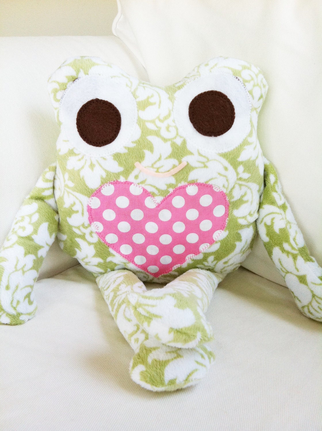 Frog Sewing Pattern - Frog Pillow Softie Fabric Toy - PDF Sewing Pattern