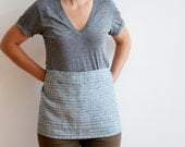 CAFE APRON - linen plaid