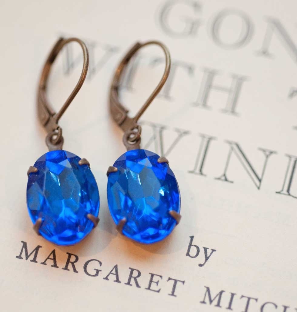 Estate Style Vintage Sapphire Earrings