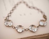 Estate Style Vintage Clear Bridal Jewelry Wedding Jewelry Bridal Bracelet Crystal Octagons