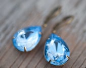 Blue Earrings, Vintage Earrings, Baby Blue, Estate Style, Bridal Party