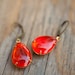 Tangerine Tango Earrings - Persimmon Orange - Estate Style Vintage Glass Earrings - Tangerine Dream