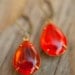 Tangerine Tango Earrings - Persimmon Orange - Estate Style Vintage Glass Earrings - Tangerine Dream