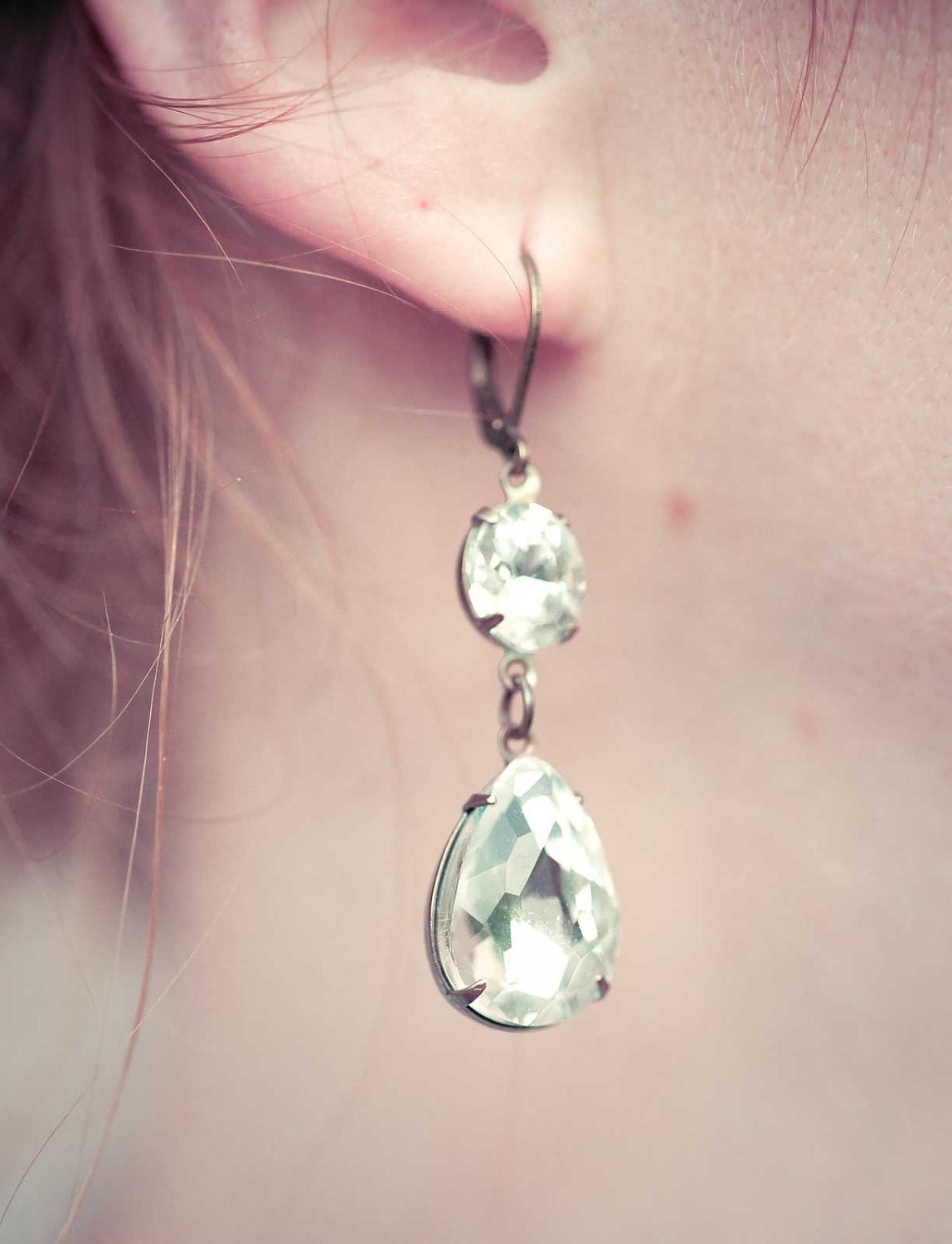 Vintage Bridal Jewelry - Vintage Earrings - Estate Style Jewelry - Victorian charm