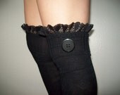 End of Season SALE HOT Black Lacey Girlie Over The Knee Boot Socks HOT