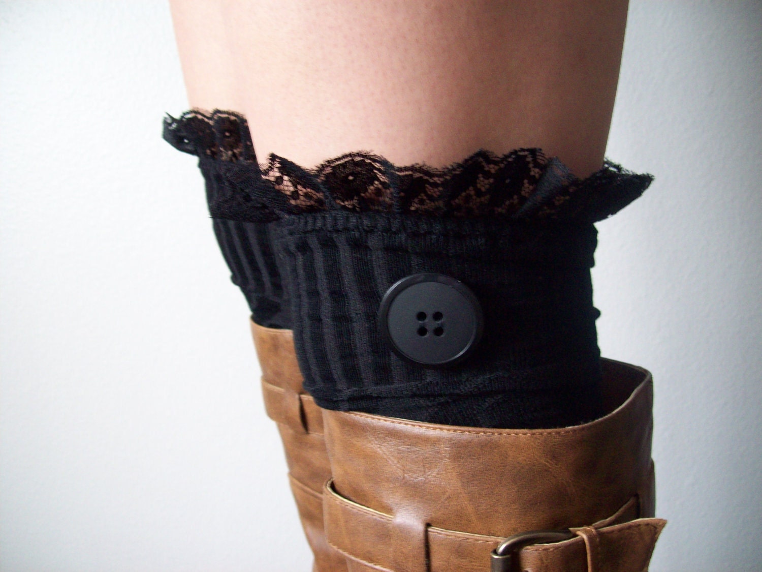 End of Season SALE HOT Black Lacey Girlie Over The Knee Boot Socks HOT