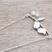 Love Bird Pendant with Personalized Charm, Blue Aquamarine and White Coral stones, Sterling Silver Chain, March Birthstone, Gift Under 30