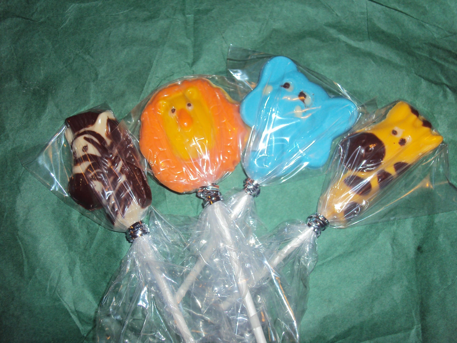12 Jungle Zoo Safari Assortment Chocolate Lollipop Favor Il_570xn