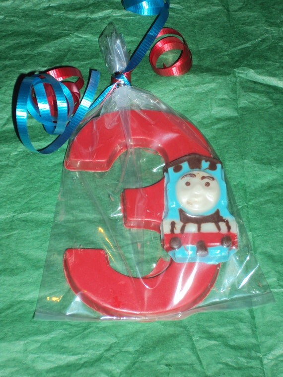 12 Thomas the Train with Number or Letter Chocolate Favor Il_570xn