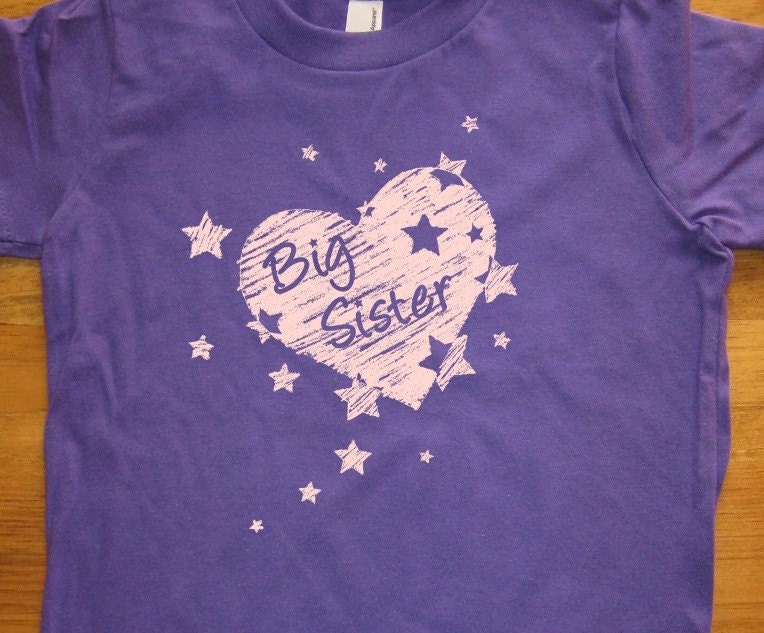 Big Sister Shirt - 8 Colors Available - Kids T shirt Sizes 2T, 4T, 6, 8, 10, 12 - Gift Friendly
