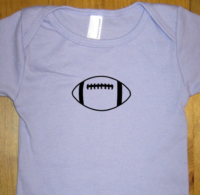 Football Shirt - Infant / Baby Lap Tee - in Green or Lavender - Sizes 6-12 month, 12-18 month, and 18-24 month - Gift Friendly