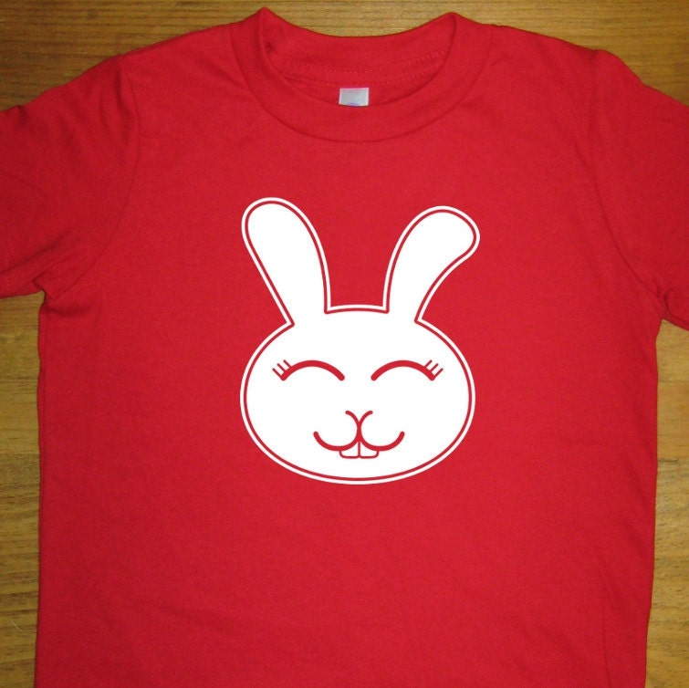 Kids Shirt - Easter Shirt / Rabbit Shirt - Girls Shirt Boys Tshirt - 8 Colors Available - Sizes 2T, 4T, 6, 8, 10, 12 - Gift Friendly