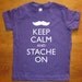 Mustache Shirt / Moustache Shirt - Keep Calm and Stache On - 7 Colors Available - Kids Tshirt Sizes 2T, 4T, 6, 8, 10, 12 - Gift Friendly