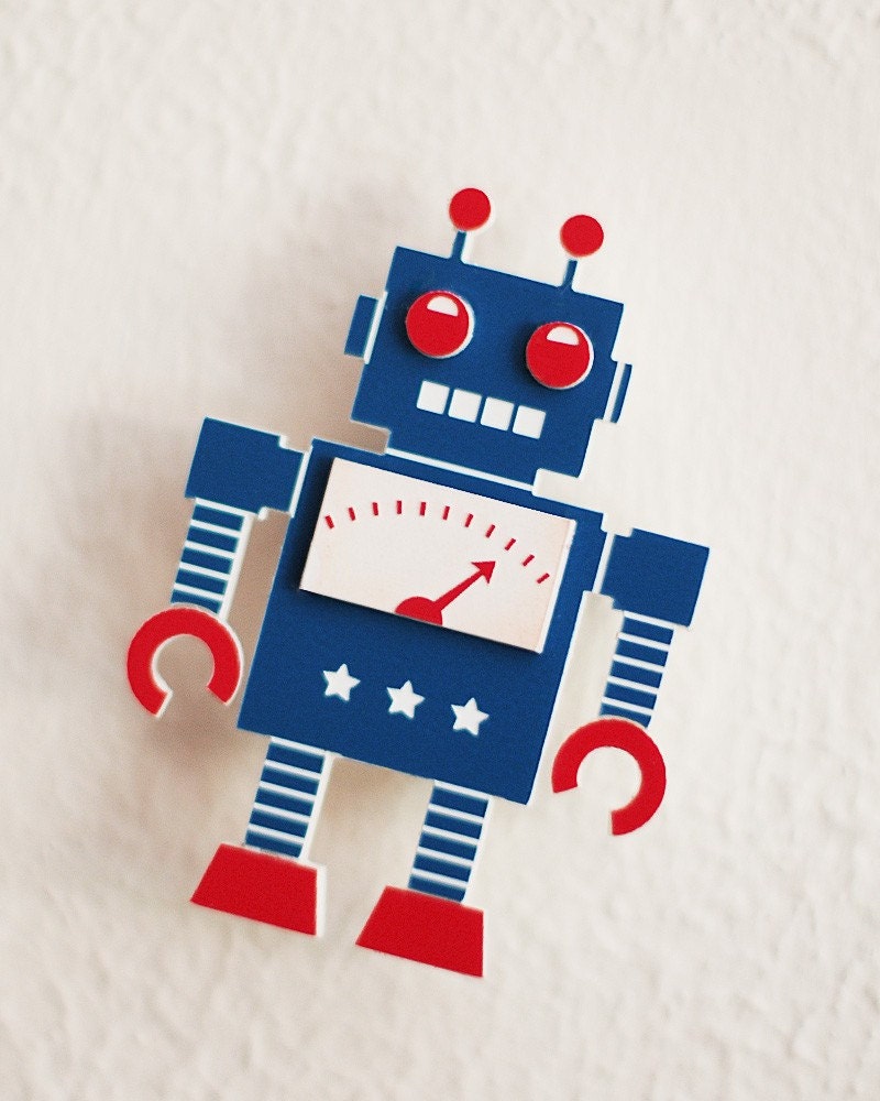 Retro Robot Brooch