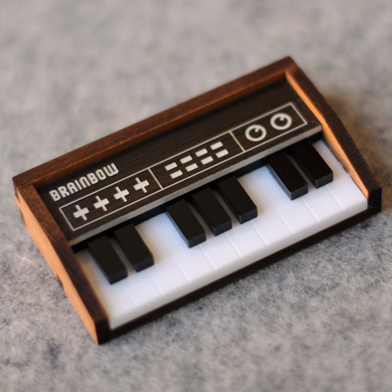 Wooden Keyboard Brooch / Necklace