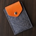 iPhone Felt / Leather Case with Secret Pocket - Dark Grey