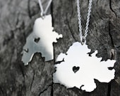 custom state pendant country continent or island necklace sterling silver customized jewelry