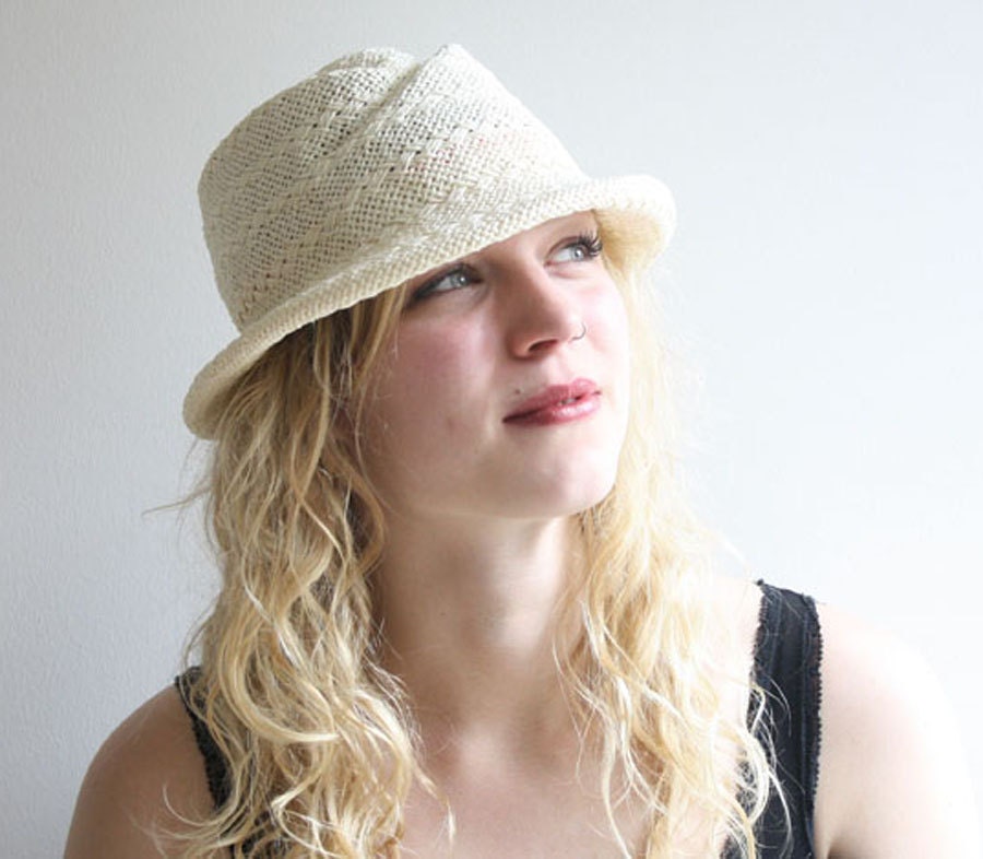 white new shape fedora paper hat