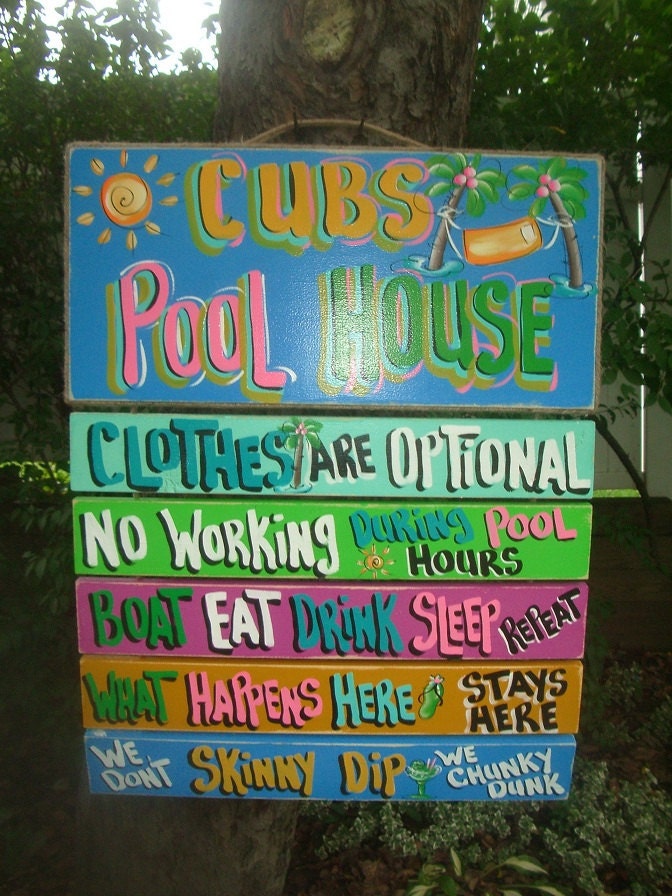 Tropical Welcome Pool Patio House Beach Plaque Sign