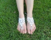 July 4th Barefoot Sandal, Feet Jewelry, Beaded Thong Sandals, Foot Jewelry, Beach Feet, Independence Day Jewelry