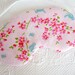 Sleep Mask Birdy. Padded Eye Mask. Soft Pink. Millefiori. Blue Birdies. Designer Cotton