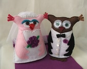 Wedding felt owls - "Just married" Kate and Joe,