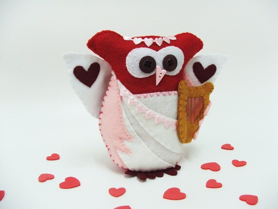 Valentine's day Love cupid owl - Valentino MADE TO ORDER