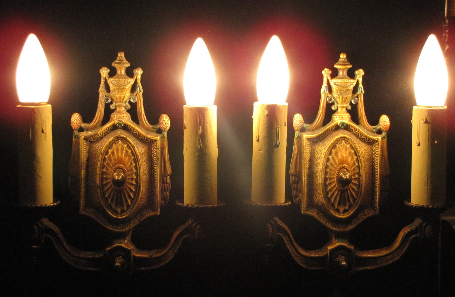 Vintage Pair Art Deco Wall Sconces RESERVED for MARINA HENDERSON