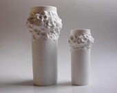 Vintage Set of Two Op Art Kaiser "Fossil" Vases 60s