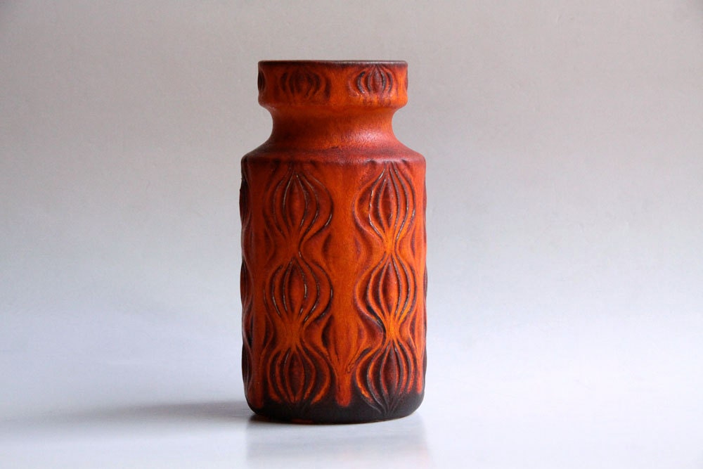 West German Matte Red 'Onion' Vase - Scheurich